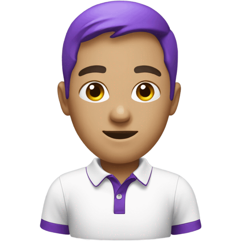 white polo shirt with purple stain emoji