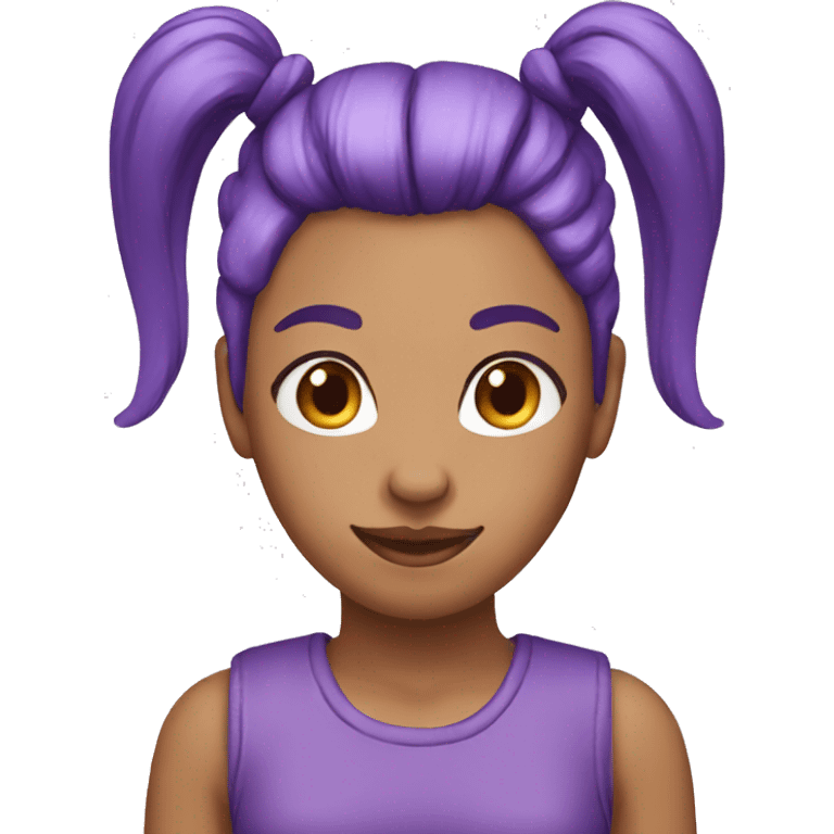 female with cat ears purple ponytail emoji