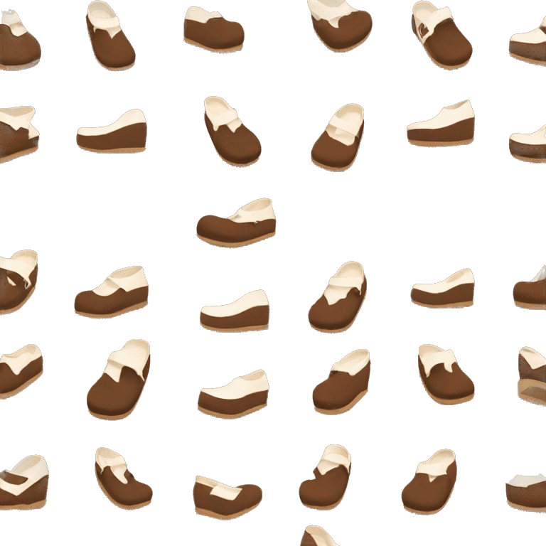 brown boston birkenstock clogs  emoji