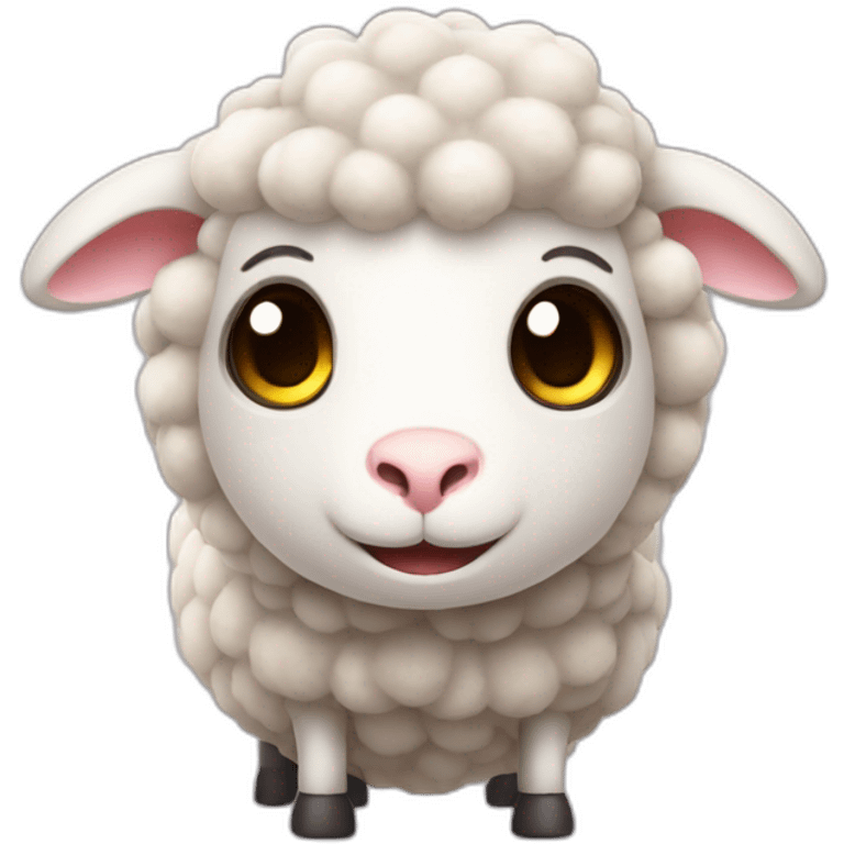 Cute sheep with car turbo emoji