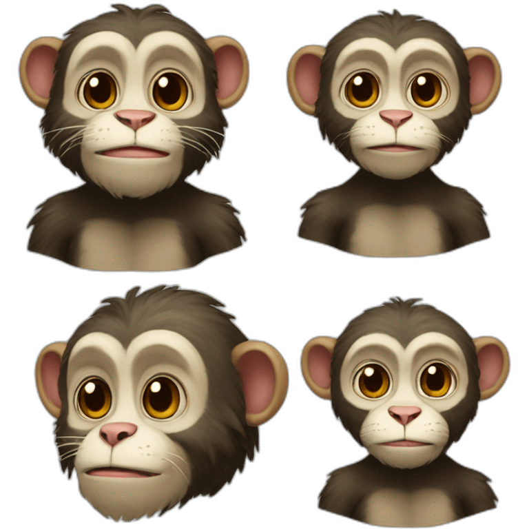 Cat monkey friends  emoji