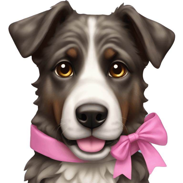 Brindle shepherd with pink bow emoji