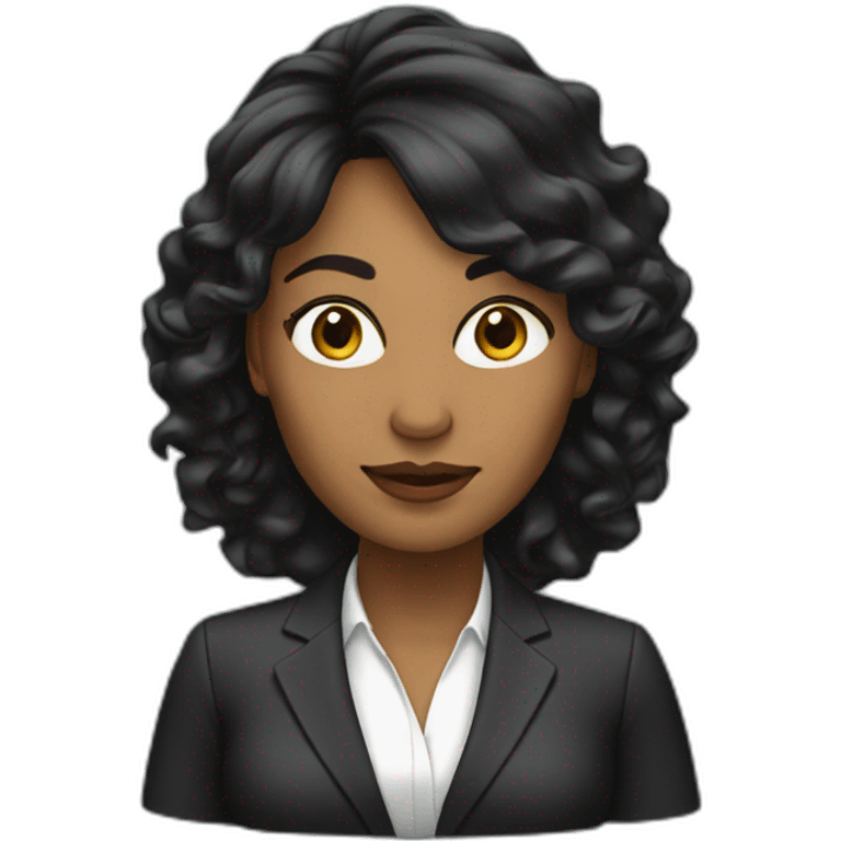 mujer cabello negro ejecutiva emoji