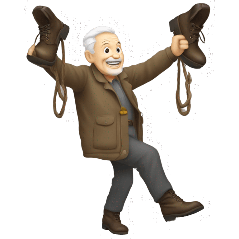 old man hanging boots emoji