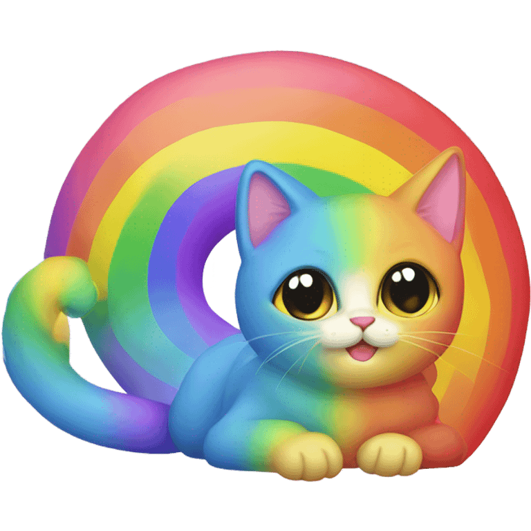 Rainbow cat emoji