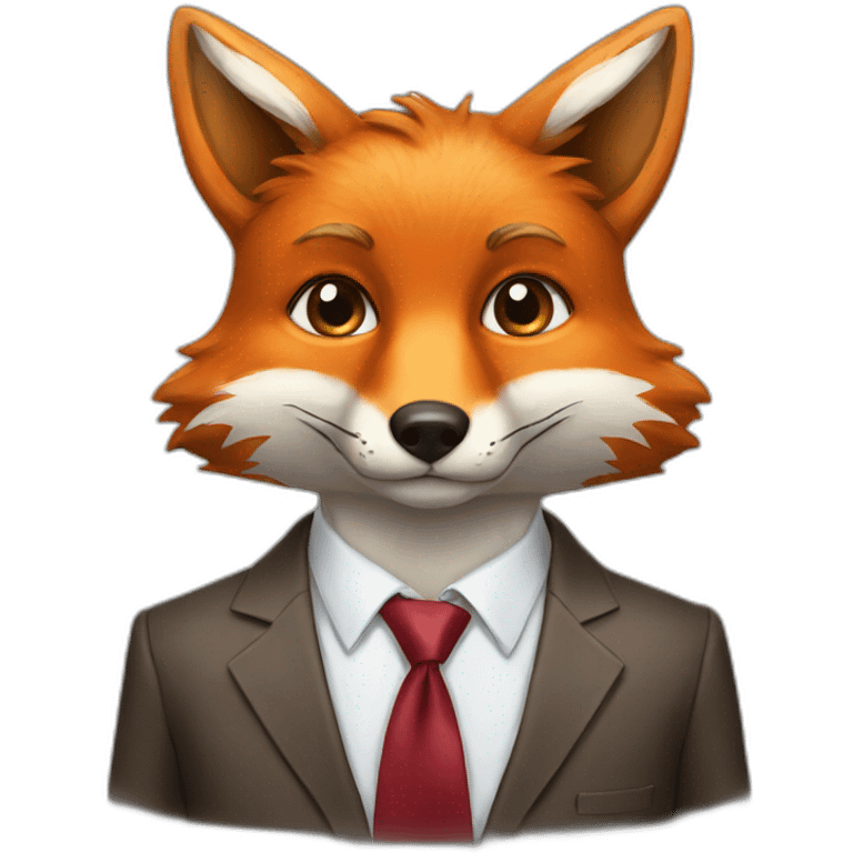 fox wearing a tie emoji