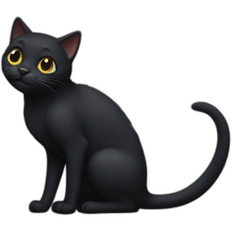 Black cat dinosor emoji