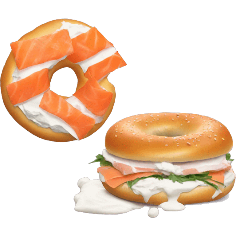 Bagel and lox with cream cheese emoji