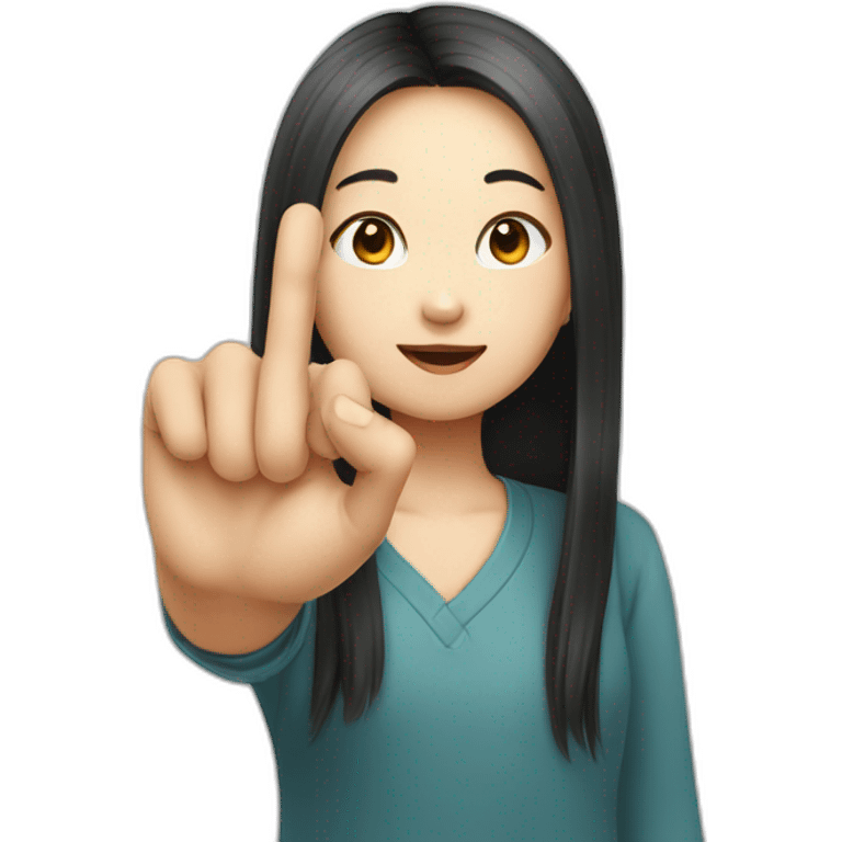 index finger of chinese girl emoji