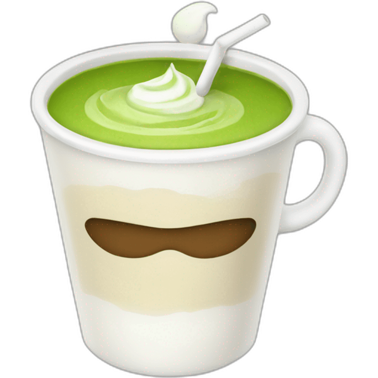 matcha latte in white cup emoji