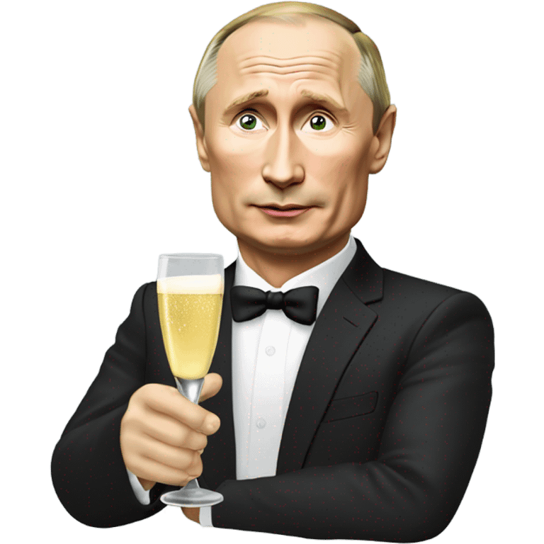 Vladimir Putin drinking champagne bottle  emoji