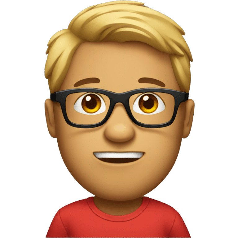 bear in a red T-shirt and black glasses emoji