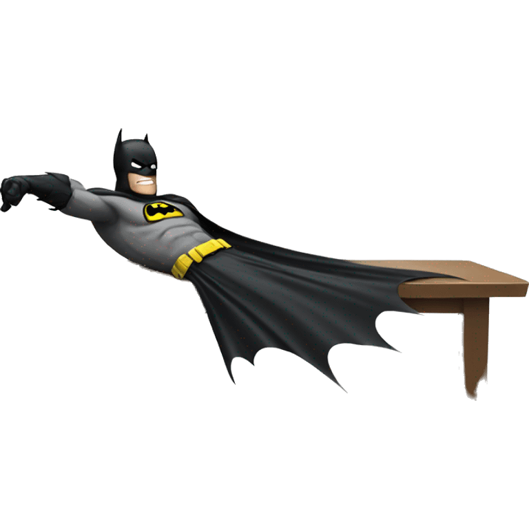 batman flips over a table emoji