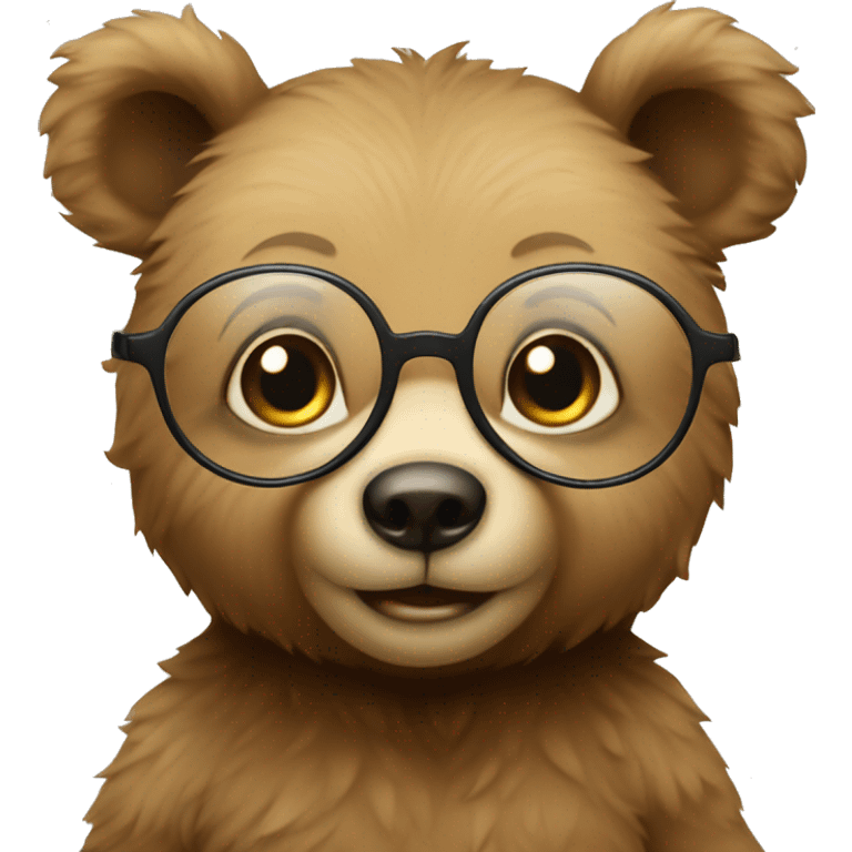 cute baby bear wearing glasses emoji