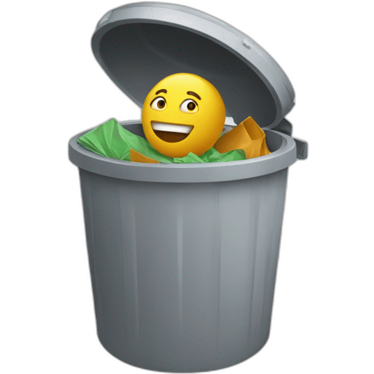 a man in a trash can emoji