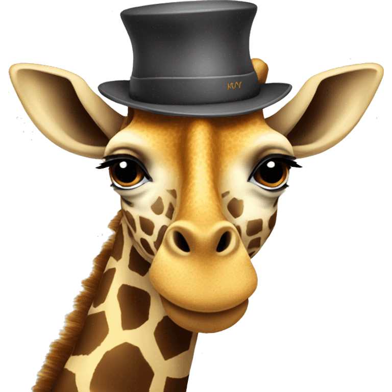 Giraffe wearing a hat  emoji