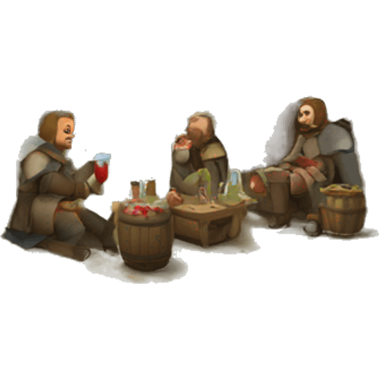 Medieval village drinking coke emoji