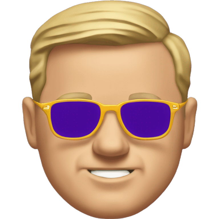 LSU football coach Brian Kelly but with a purple f emoji