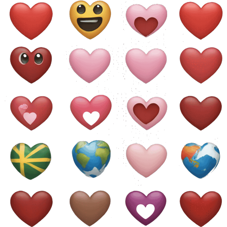 Hearts, world emoji