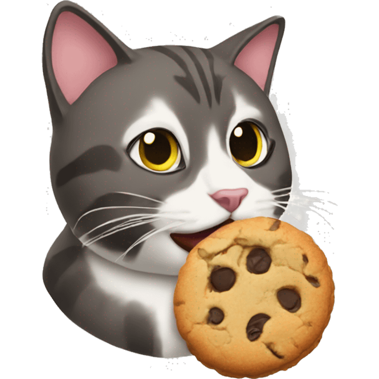 Cat eating cookie emoji