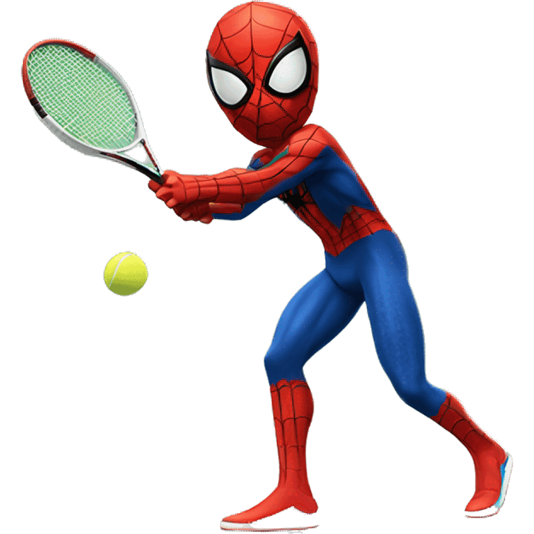 Spider-Man playing tennis emoji