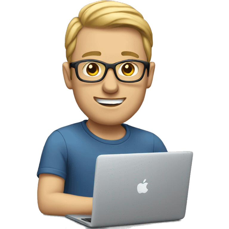 white man programmer with macbook emoji