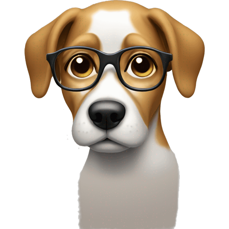 sad thinking dog, with glasses emoji