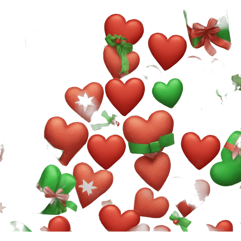 Christmas hearts emoji