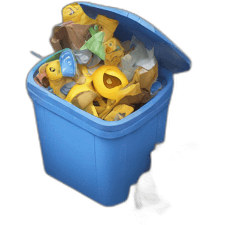 Video games in trash can emoji