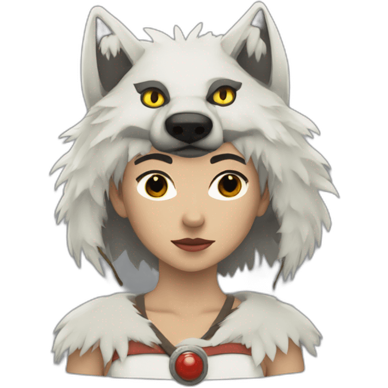 princess mononoke with mask and wolf  emoji