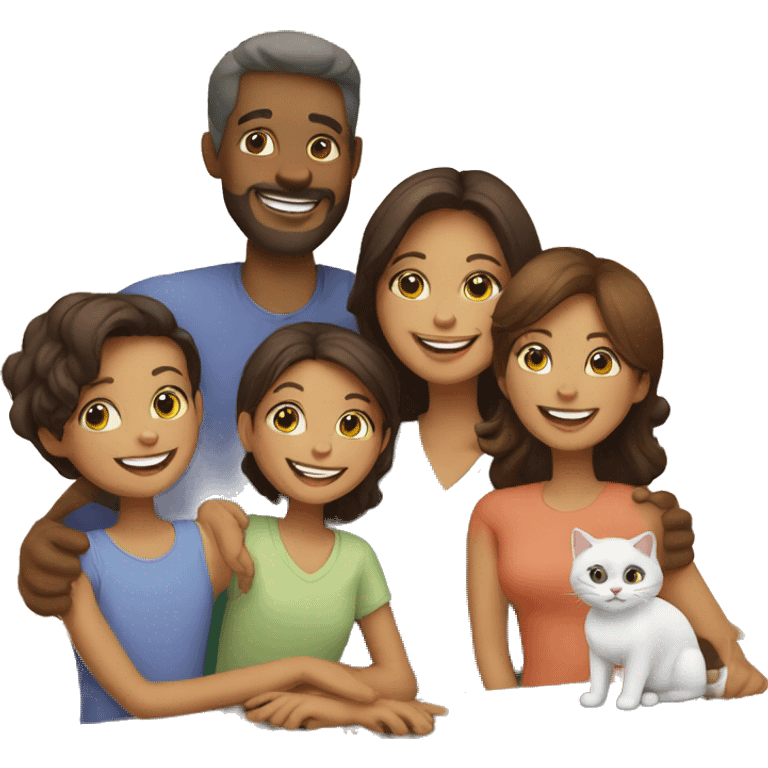 happy family with cat emoji