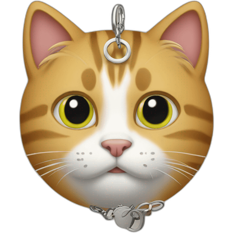 Cat with a keychain emoji