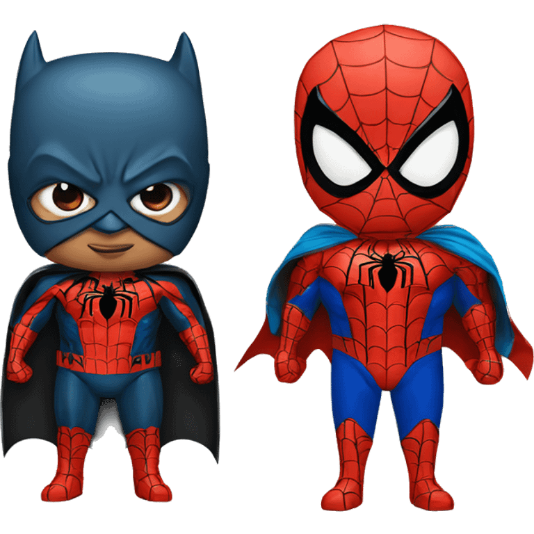 spiderman and batman with a bow on their head  emoji