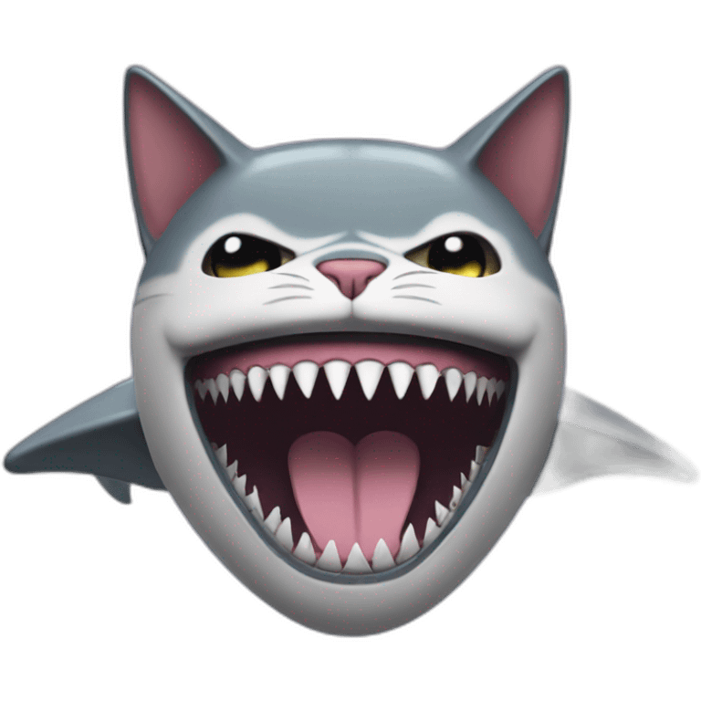 cat in a shark mouth emoji