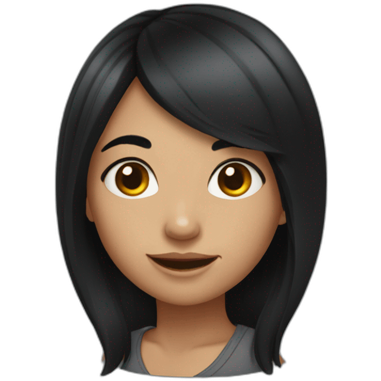 Girl with black hair and dimples emoji