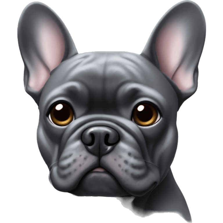 Dark grey French bulldog emoji