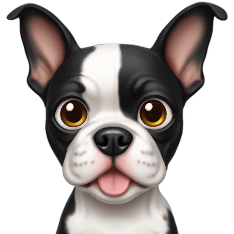 A gamer Boston terrier emoji