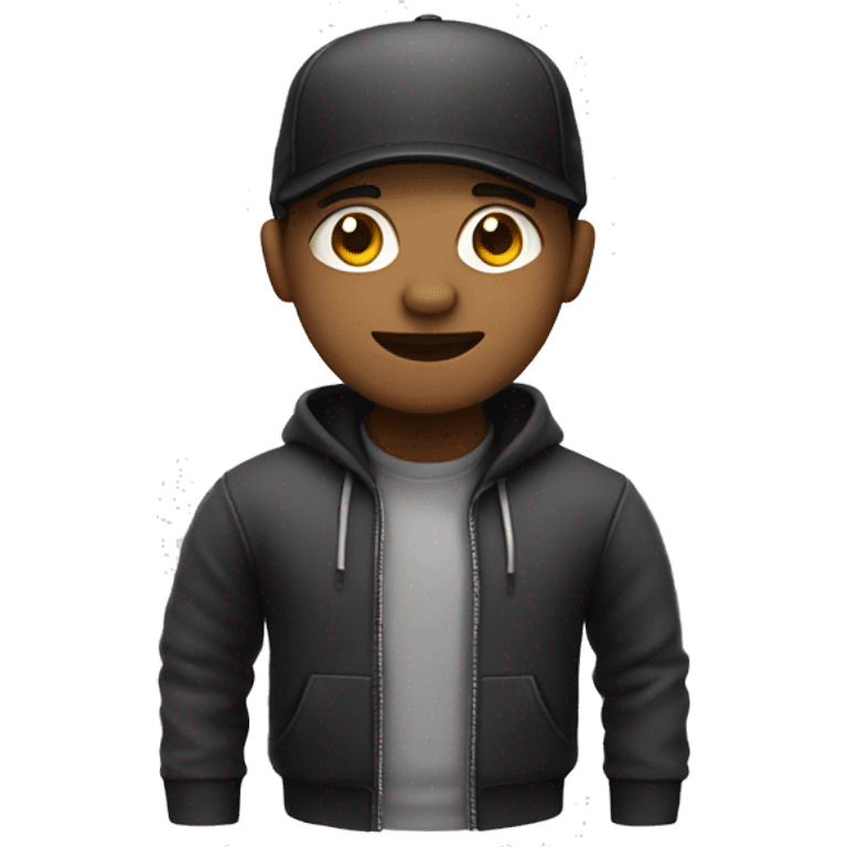 developer with black and white clouthes and black cap emoji