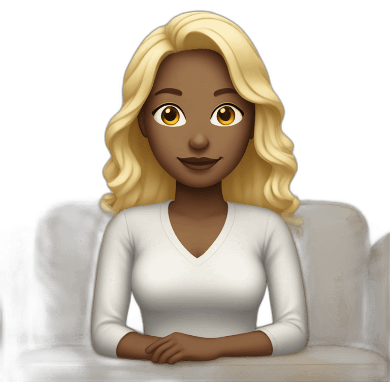 woman with light skintone  and blonde hair on a sofa emoji