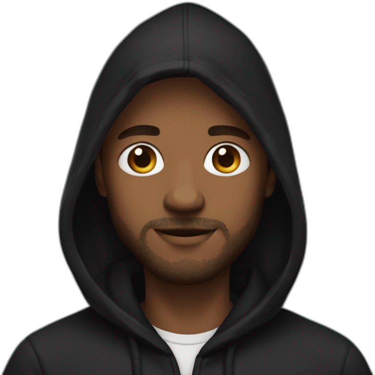  Man with black hoodie  emoji