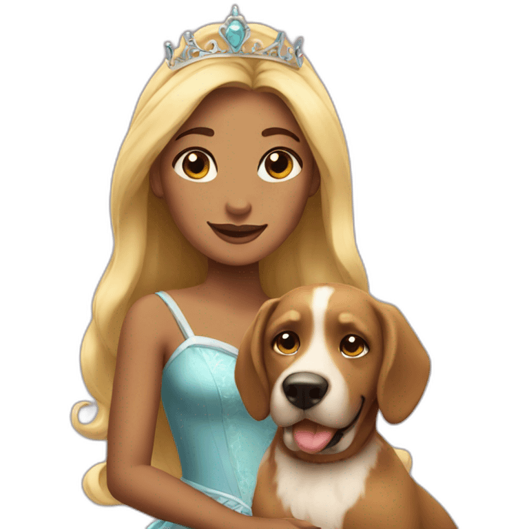 princess with a dog emoji