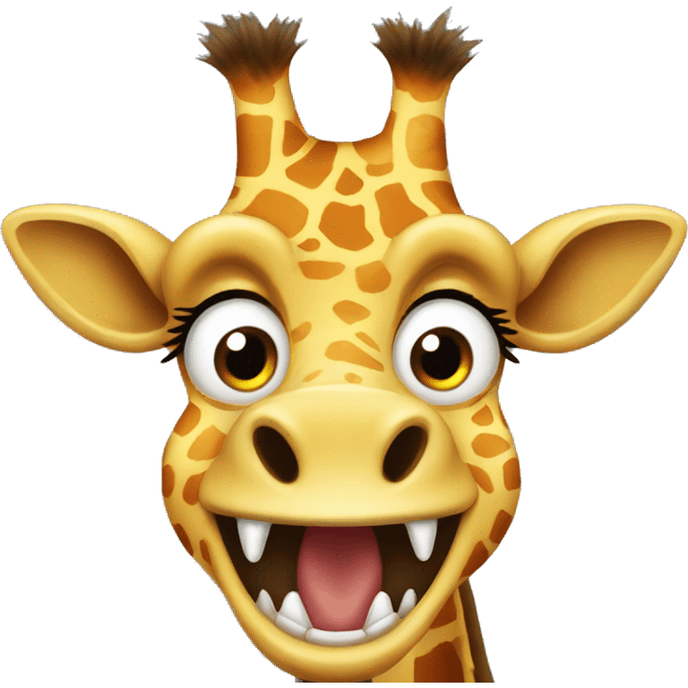 monster giraffe with teeth emoji