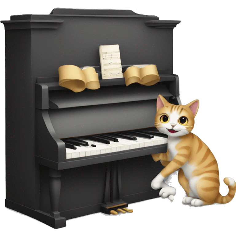 Cat playing piano emoji