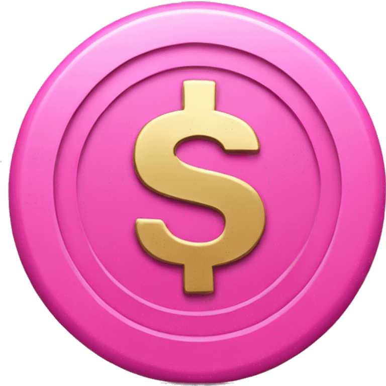 Pink coin with dollar sign on it emoji