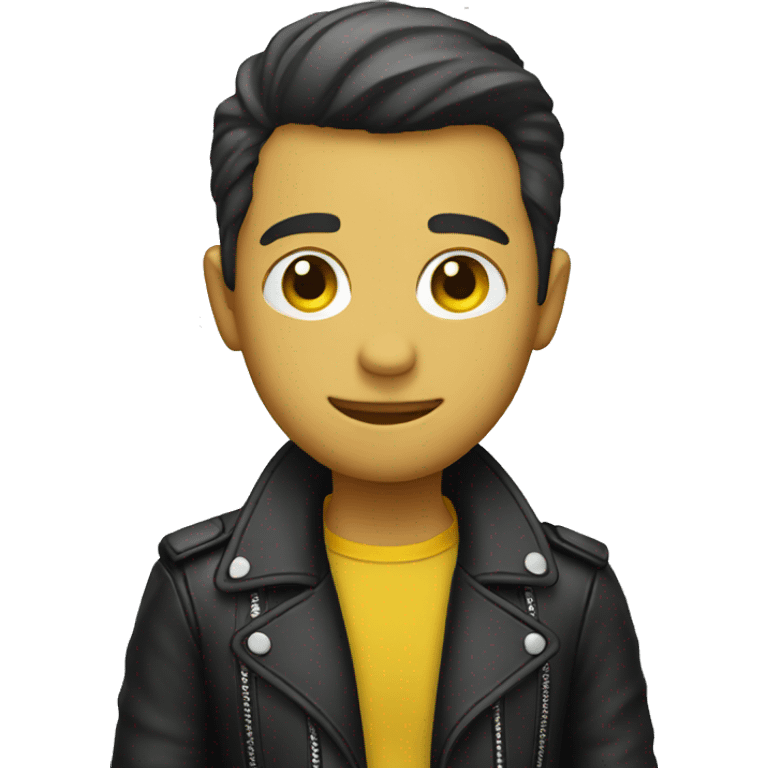 yellow circle emoji wearing leather jacket emoji