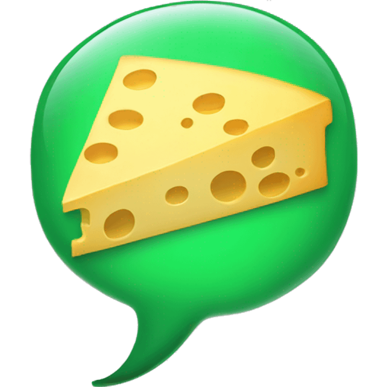 green messaging bubble with cheese emoji