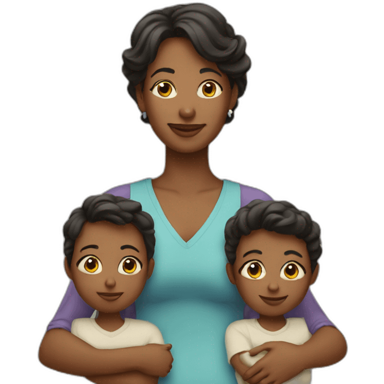 Mom with 3 children emoji