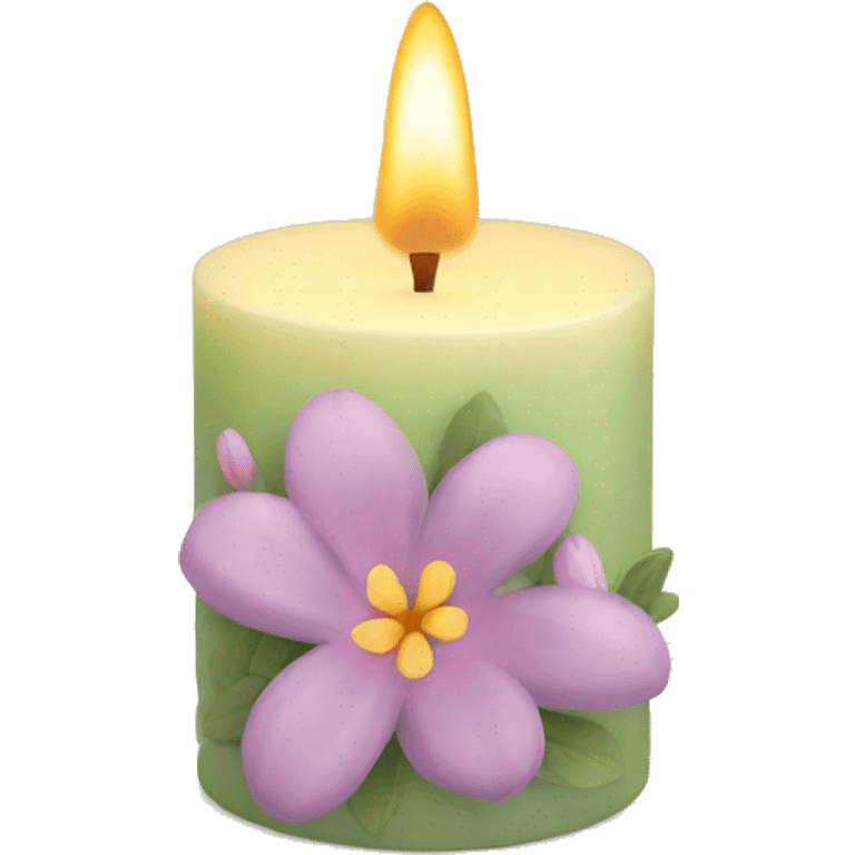 Spring candle with flowers  emoji