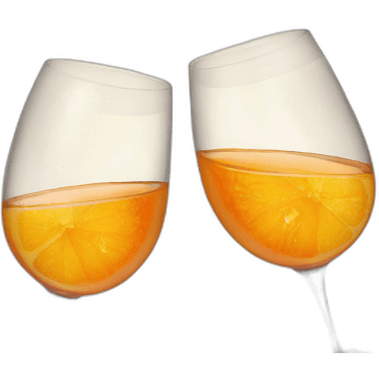 Two glasses of orange wine are clinking emoji