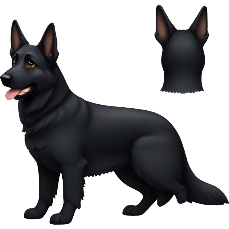 Solid black German shepherd emoji